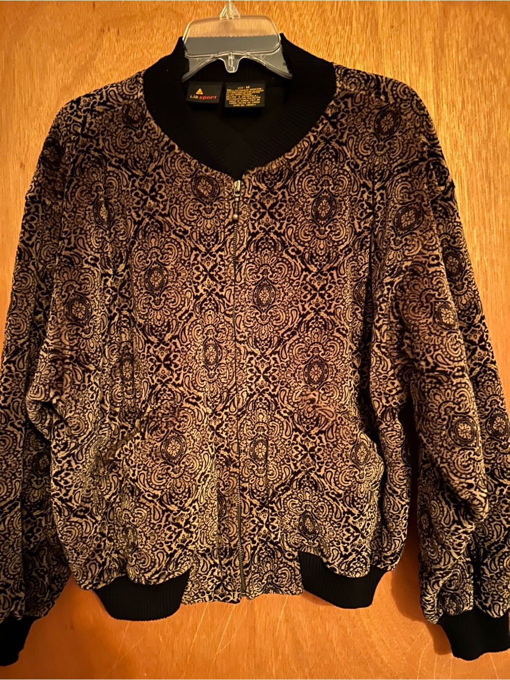 ALA SPORT Brown Paisley Velvet Bomber Jacket - Brown